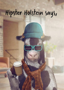 Funny Holstein Cow Birthday Card