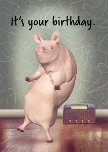 Funny Pig Birthday Card