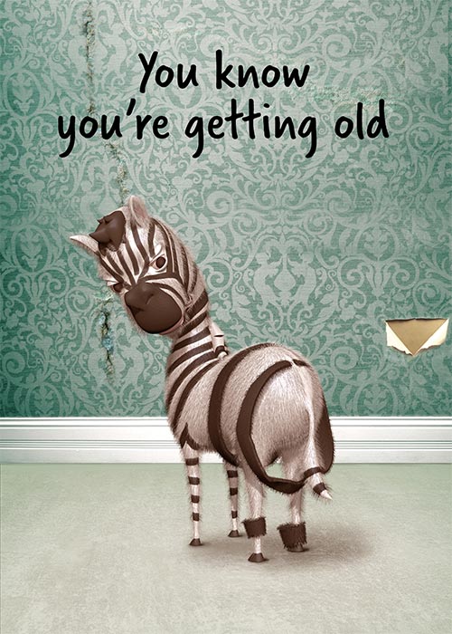 Funny Zebra Birthday Card