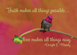 Faith makes all things possible Hummingbird Birthday Card