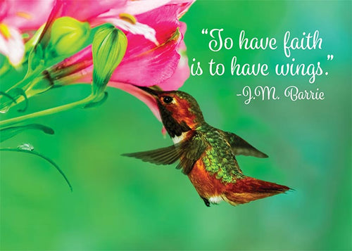 To Have Faith Hummingbird Birthday Card