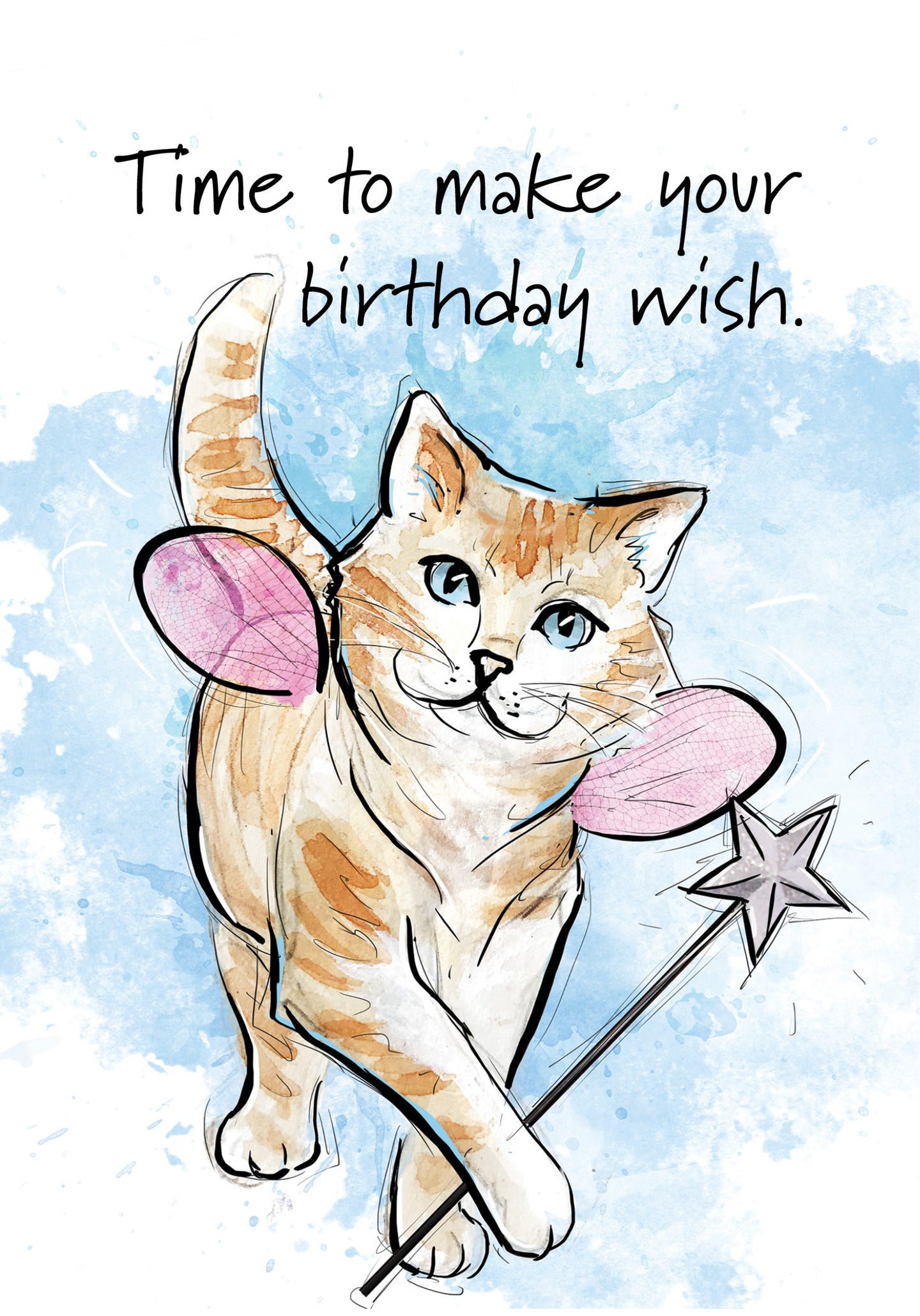 Time to make your birthday wish! Cat Birthday Card