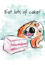 Eat Lots of Cake! Dog Birthday Card
