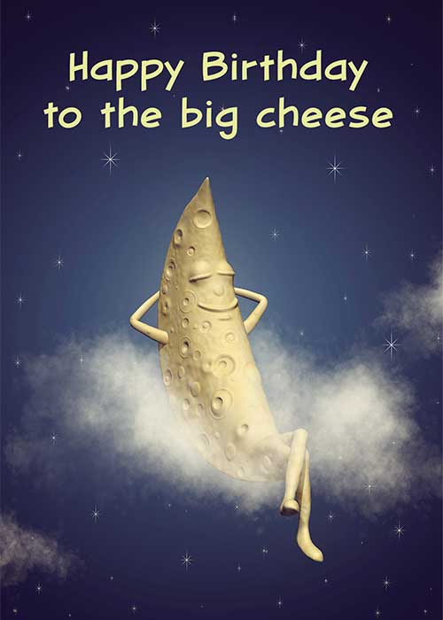 Happy Birthday to the Big Cheese Moon Birthday Card