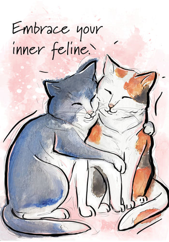 Embrace Your Inner Feline Cat Blank Card