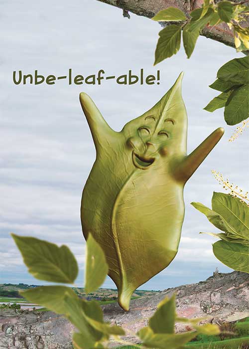 Unbe-leaf-able! Leaf Congratulations Card