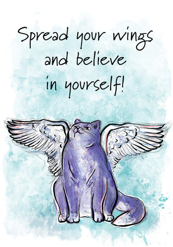 Spread your Wings! Cat Friendship Card