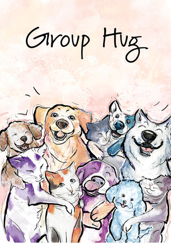 Group Hug Dog Friendship Card