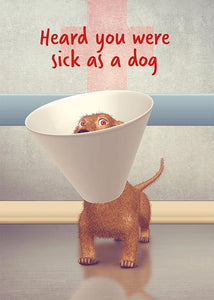 Funny Sick as a Dog Get Well Card