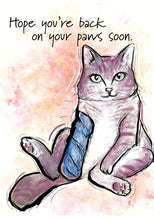 Hope You're Back On Your Paws - Cat Get Well Card