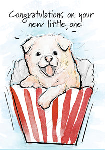 Congratulations Puppy Newborn Card