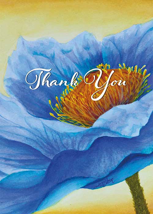 Blue Flower Thank You Card