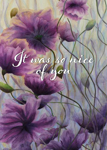 So Nice of You Purple Floral Thank You Card